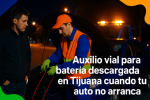 Auxilio vial para batería descargada en Tijuana cuando tu auto no arranca